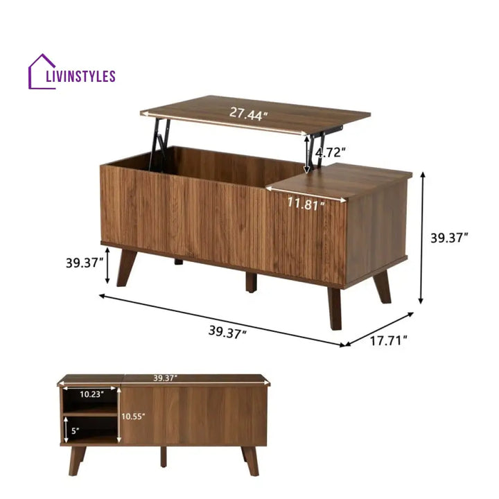Rupal Solid Wood Coffee Table with Lift Top Mechanism