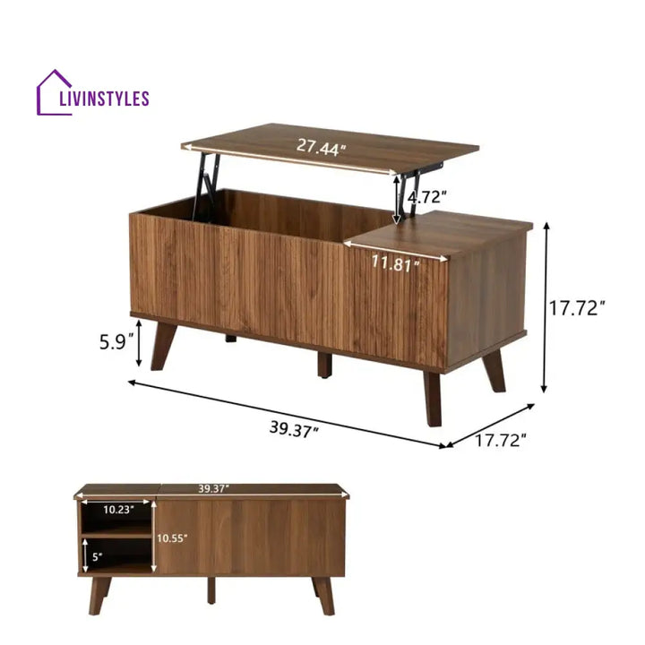 Rupal Solid Wood Coffee Table with Lift Top Mechanism