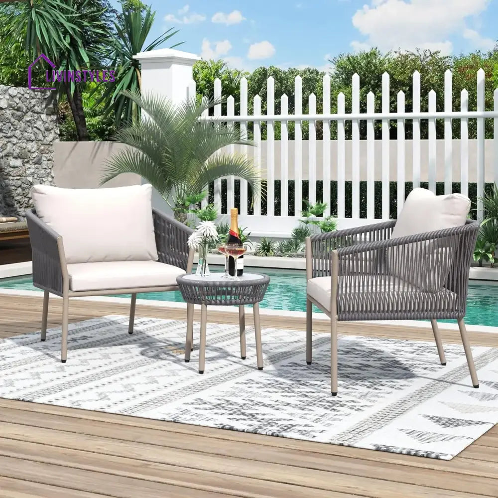 Ruqayyah 3-Piece Rope Patio Set - Perfect for Outdoor - Patio Set