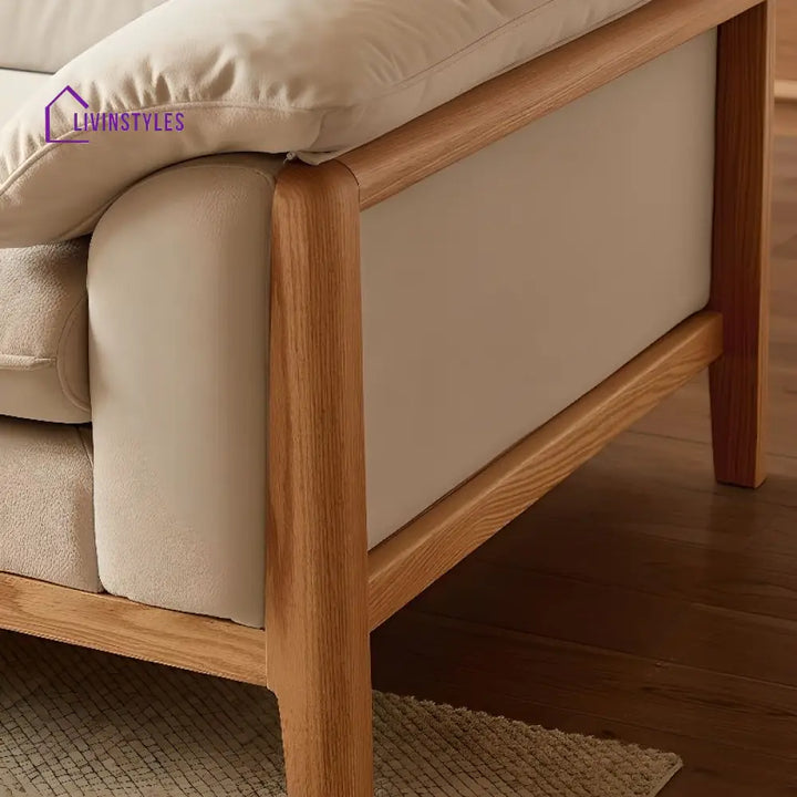 Ruslan Solid Wood 3 Seater Sofa for Living Room