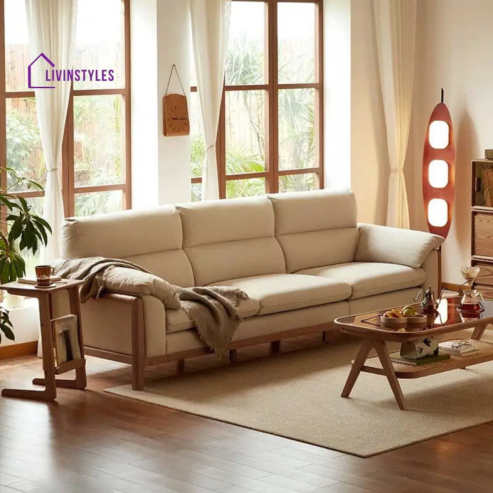 Ruslan Solid Wood 3 Seater Sofa for Living Room