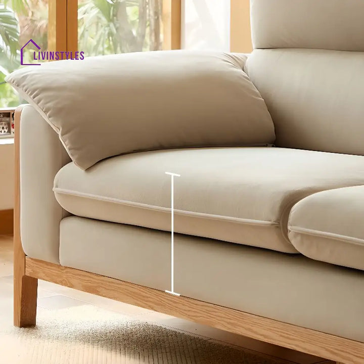 Ruslan Solid Wood 3 Seater Sofa for Living Room