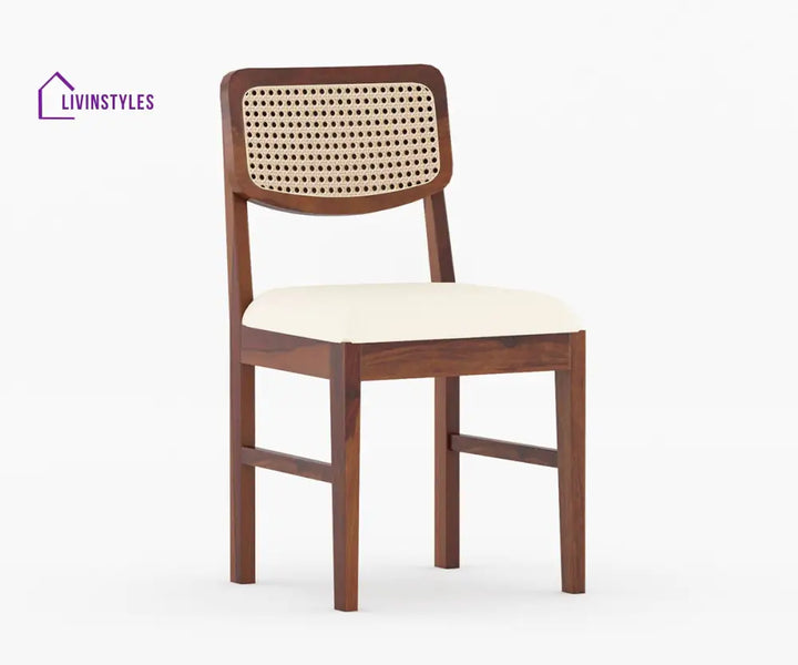 Ruslan Solid Wood Sheesham 6 Seater Dining Table Set with Cushion (Brown Finish) | Cane Weaving Chairs