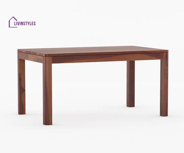 Ruslan Solid Wood Sheesham 6 Seater Dining Table Set with Cushion (Brown Finish) | Cane Weaving Chairs