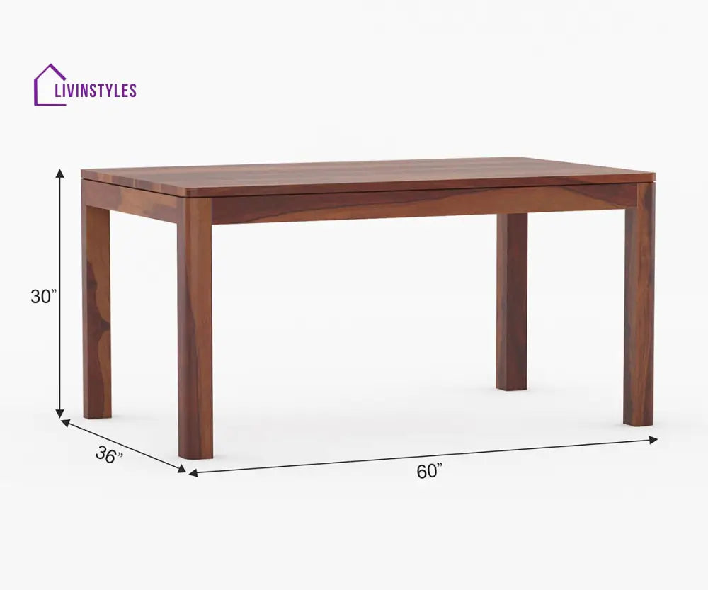 Ruslan Solid Wood Sheesham 6 Seater Dining Table Set with Cushion (Brown Finish) | Cane Weaving Chairs