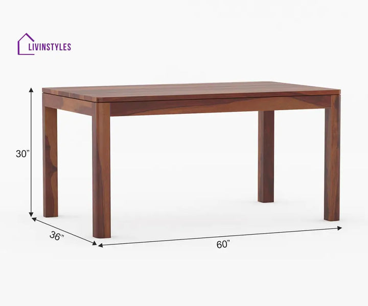 Ruslan Solid Wood Sheesham 6 Seater Dining Table Set with Cushion (Brown Finish) | Cane Weaving Chairs