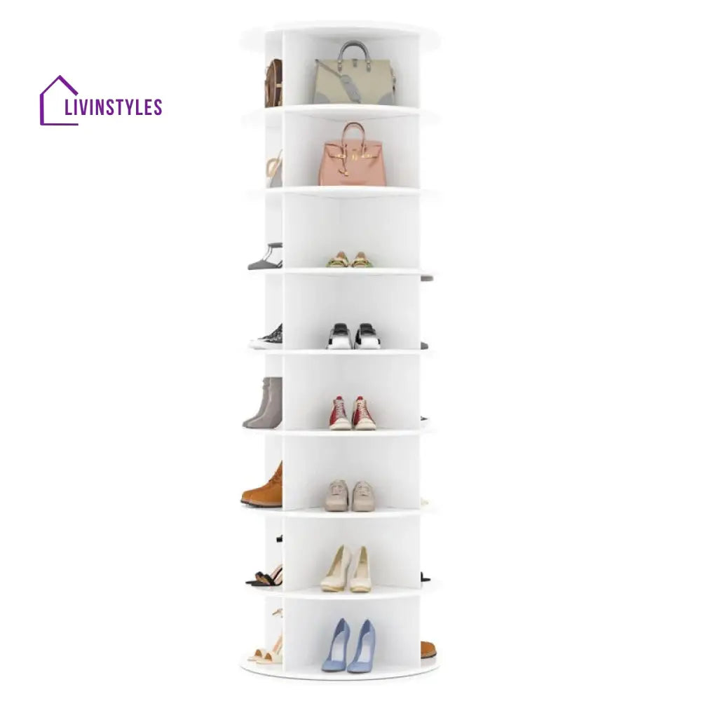 Ruslana Engineered Wood Rotating Shoe Rack for Home