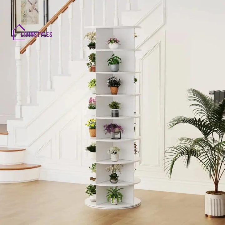 Ruslana Engineered Wood Rotating Shoe Rack for Home