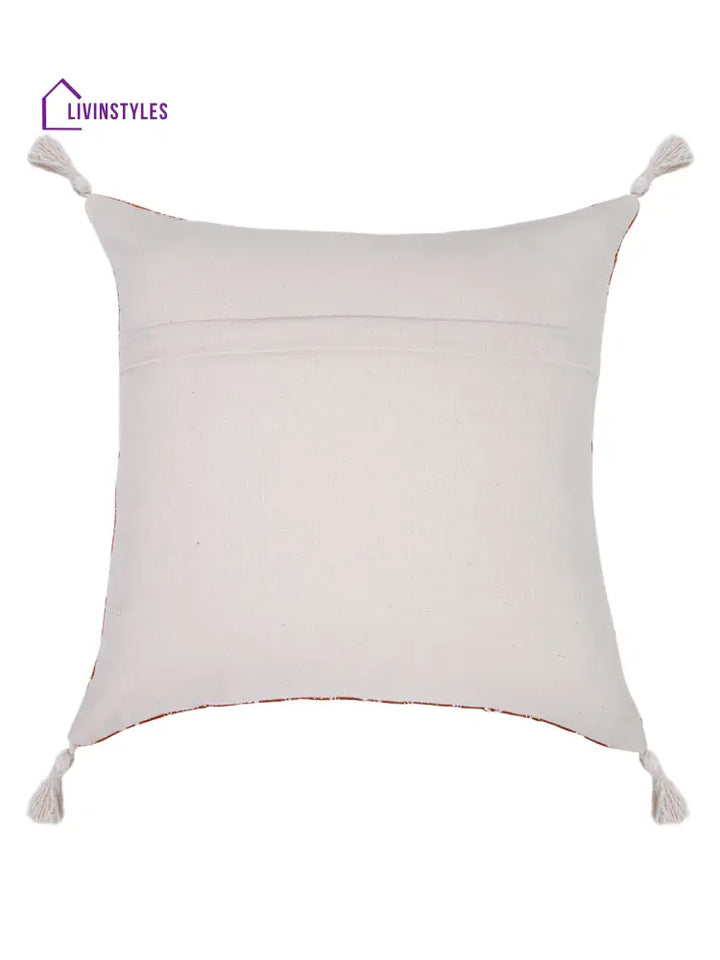 Rust Color Embroidered Cushion Cover Set Of 2 (18X18 Inch)