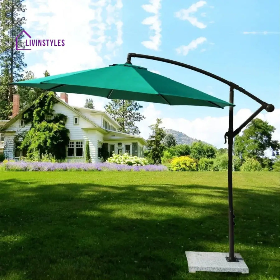 Rutendo Outdoor Offset Cantilever Patio Umbrella with Marble Base Patio Umbrella