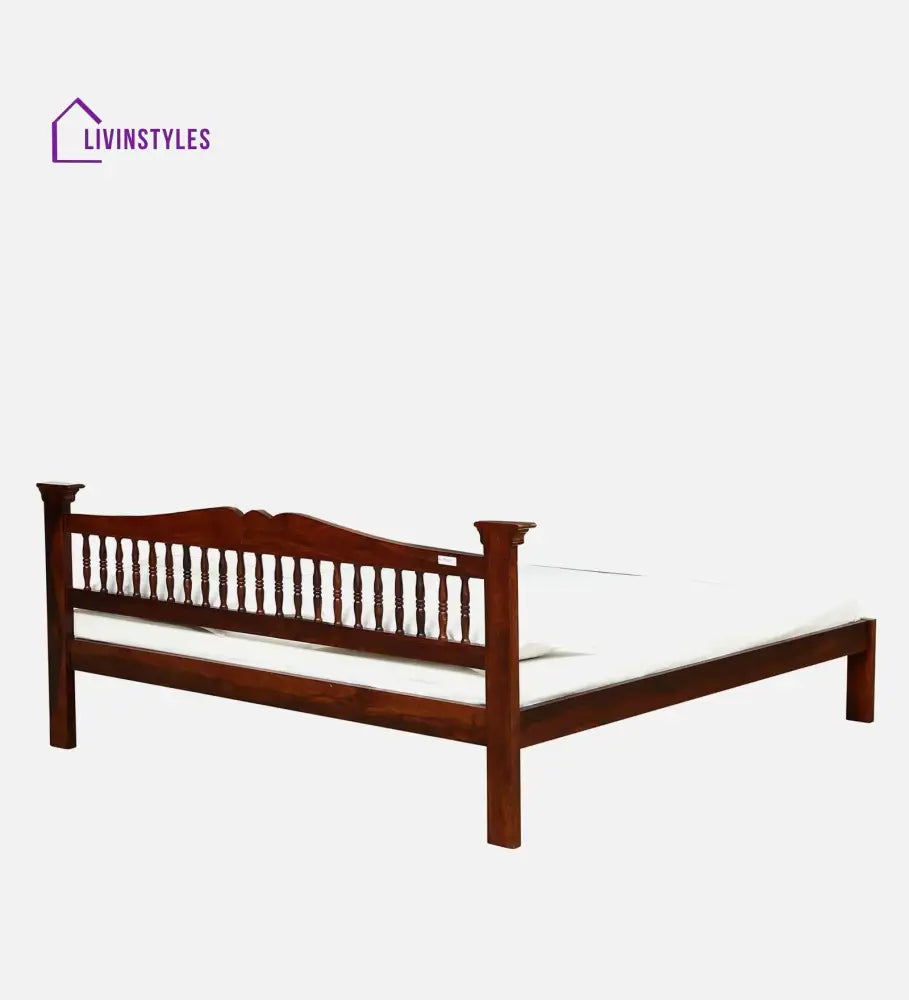 Ruturaj Sheesham Wood King Size Bed In Honey Finish