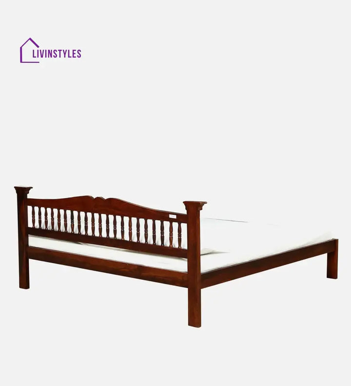 Ruturaj Sheesham Wood King Size Bed In Honey Finish
