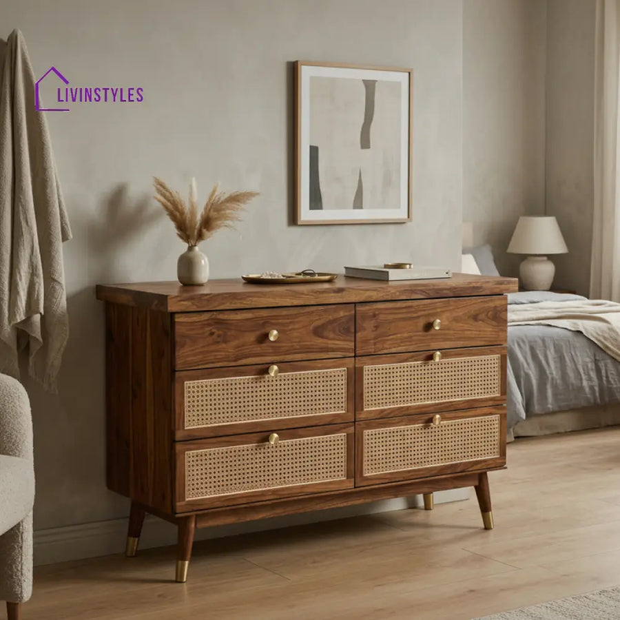 Ryan Solid Sheesham Wood Chest Of Drawers for Living Room | Bedroom