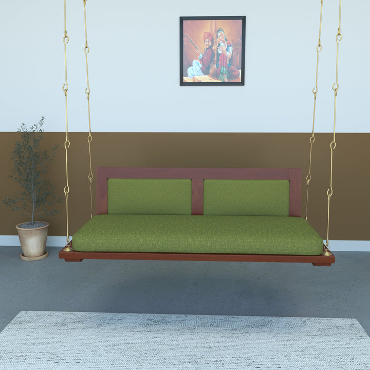 Bhavya Modern Indoor Swing with Cushioned Seating – Contemporary Wooden Jhula