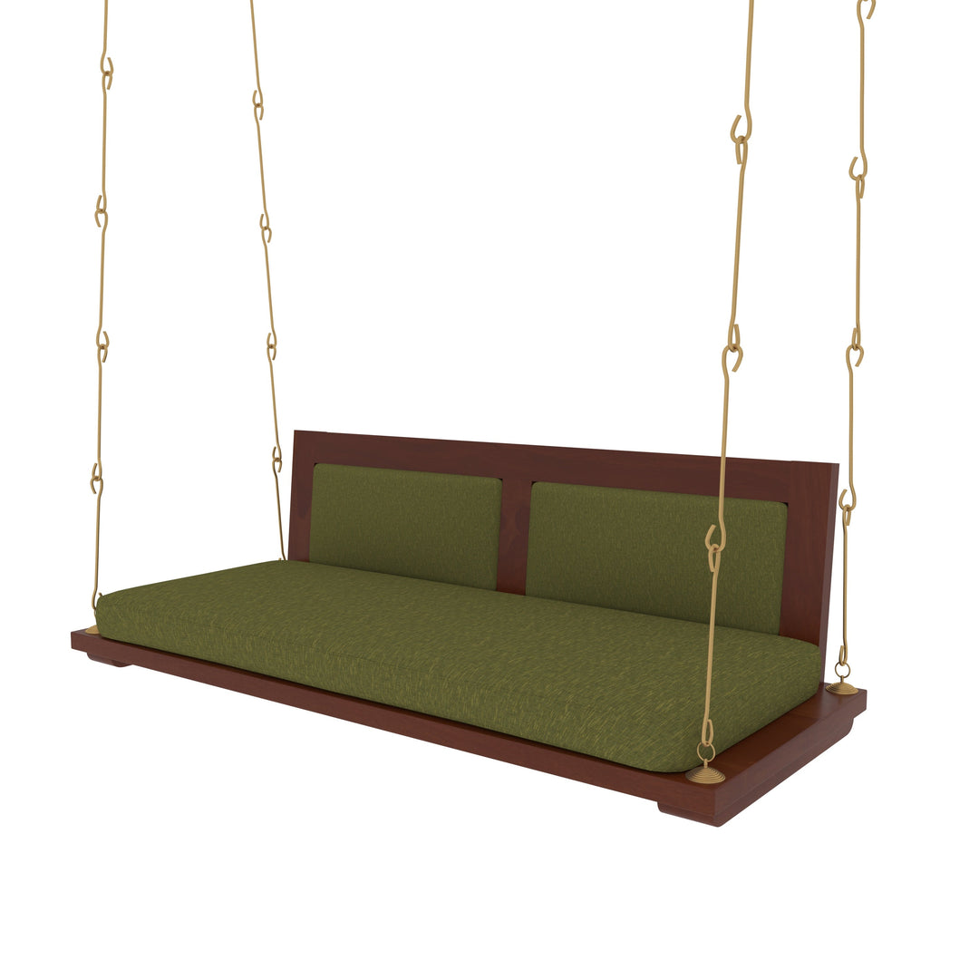 Bhavya Modern Indoor Swing with Cushioned Seating – Contemporary Wooden Jhula