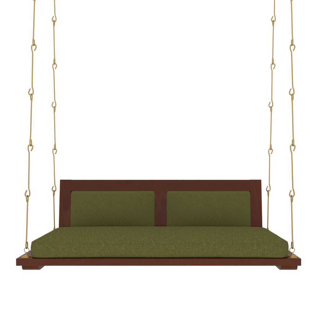 Bhavya Modern Indoor Swing with Cushioned Seating – Contemporary Wooden Jhula