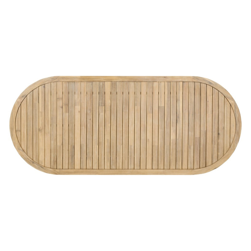 Aisha Outdoor Oval Solid Wood Coffee Table