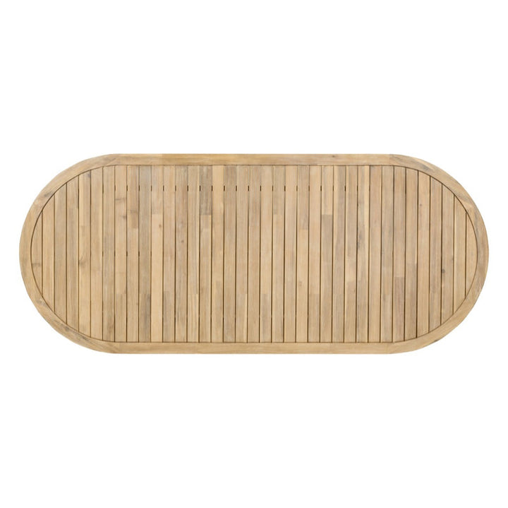 Aisha Outdoor Oval Solid Wood Coffee Table
