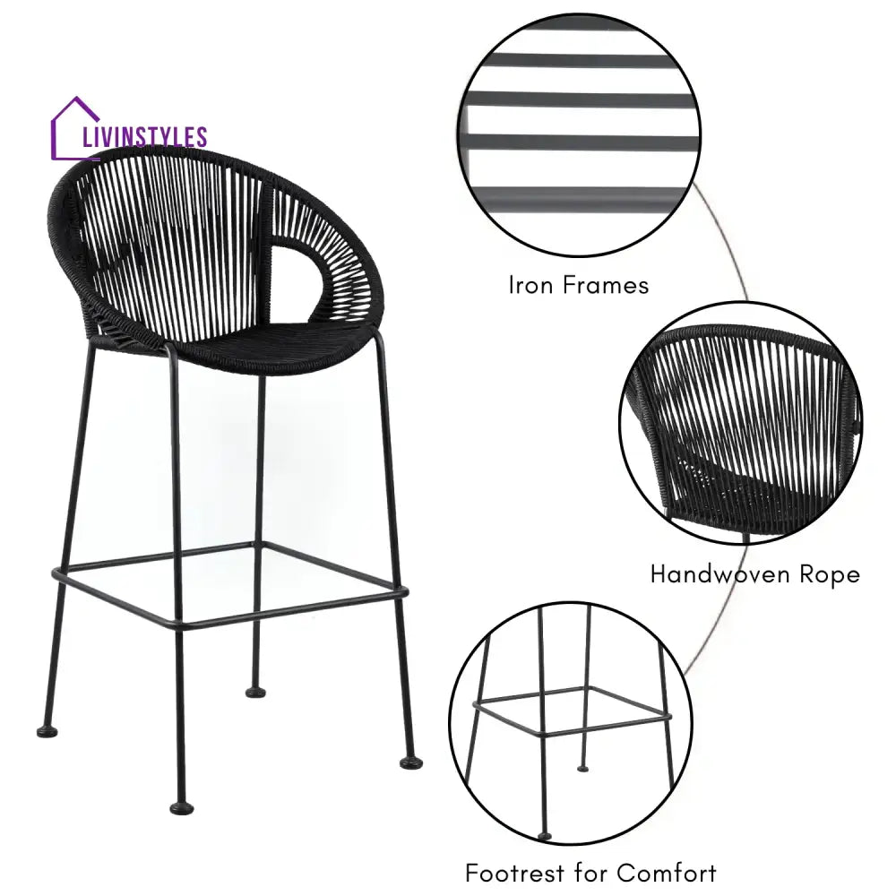 Saanvi 2-Piece Outdoor Rope Bar Chairs – Stylish Comfort Built to Last - Bar Chairs