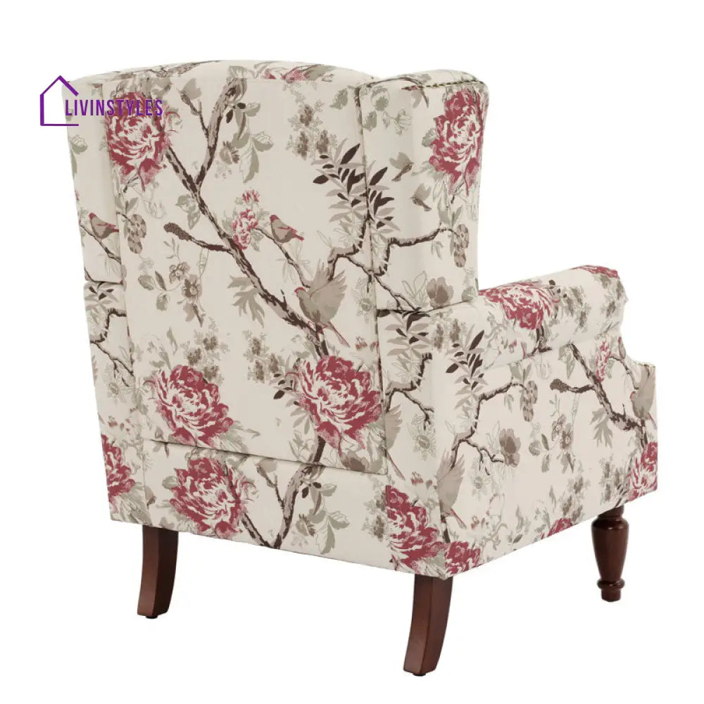Saanvi Solid Wood and Fabric Arm Chair | Living Room Chair | Lounge Chair