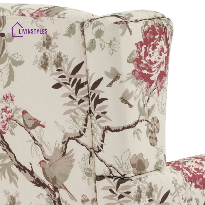 Saanvi Solid Wood and Fabric Arm Chair | Living Room Chair | Lounge Chair