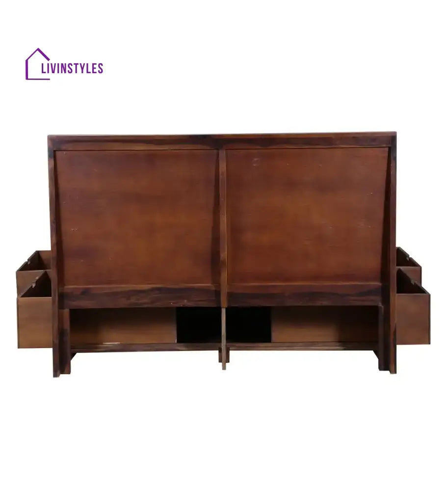 Niware Solid Wood Sheesham Storage Beds with Drawers Bedroom Furniture Sets