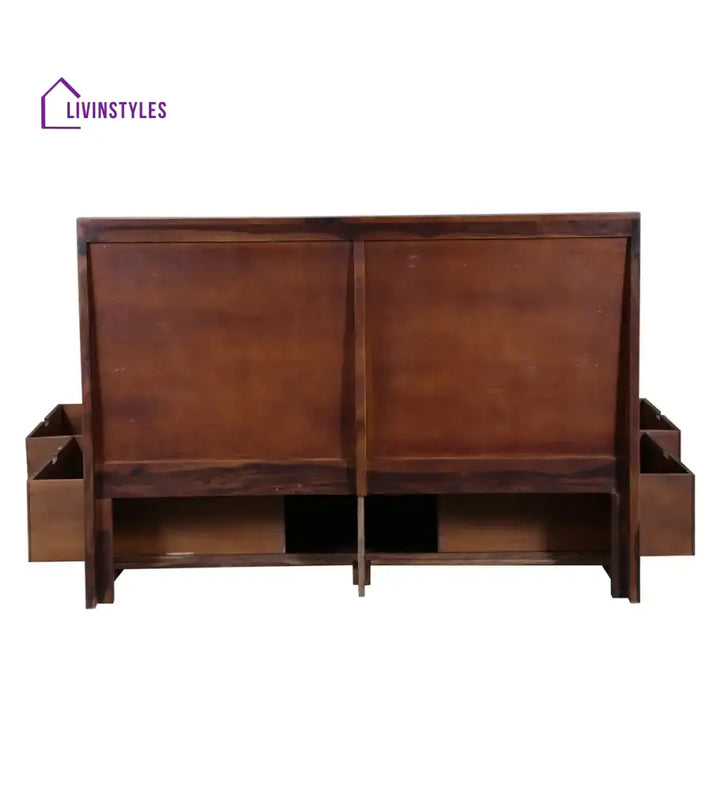 Niware Solid Wood Sheesham Storage Beds with Drawers Bedroom Furniture Sets