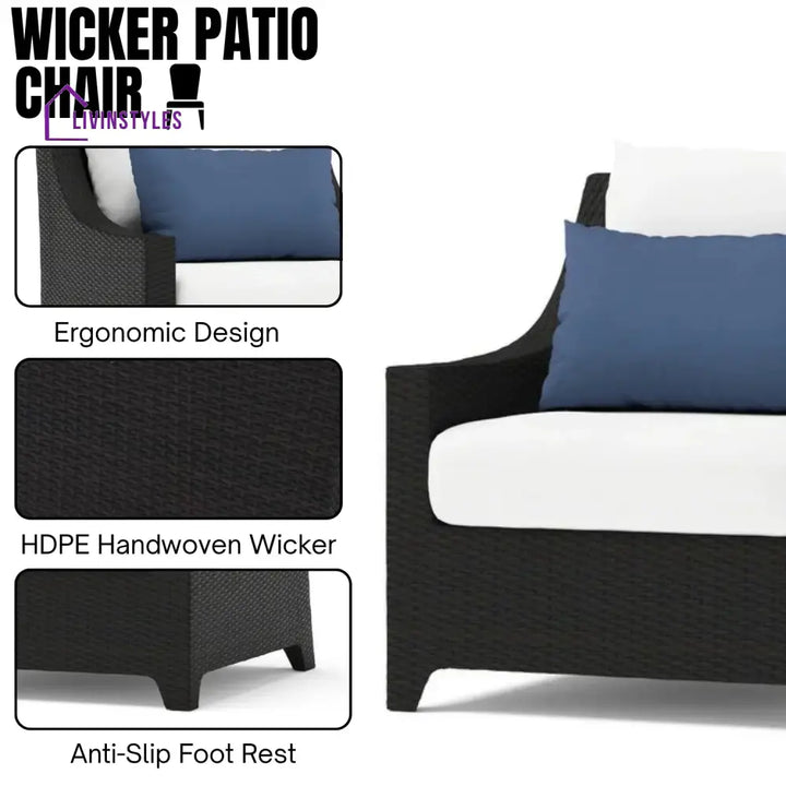 Saba All Weather Outdoor Wicker Garden L-Shape Sectional Conversation Set - Sofa Set