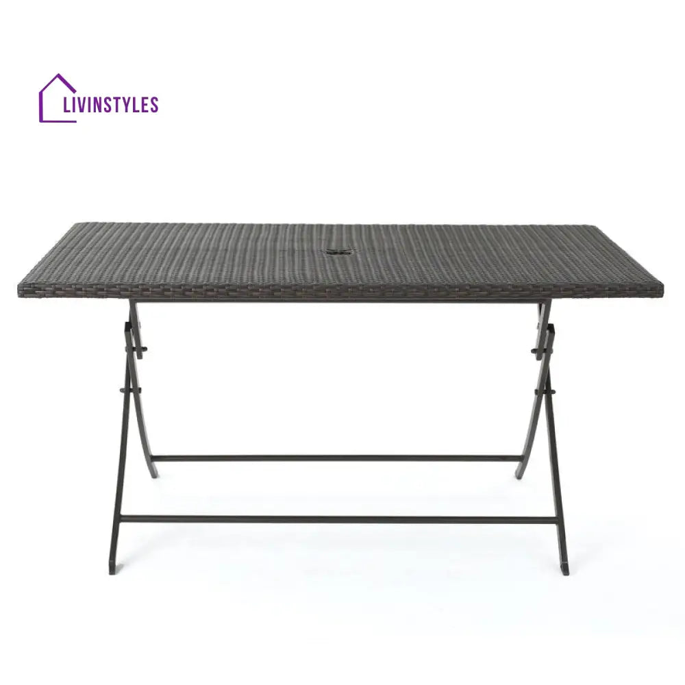 Sabbatini Outdoor Patio Dining Set 6 Chairs and 1 Table (Dark Brown) - Dining sets