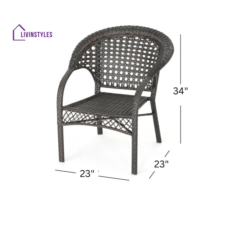 Sabbatini Outdoor Patio Dining Set 6 Chairs and 1 Table (Dark Brown) - Dining sets