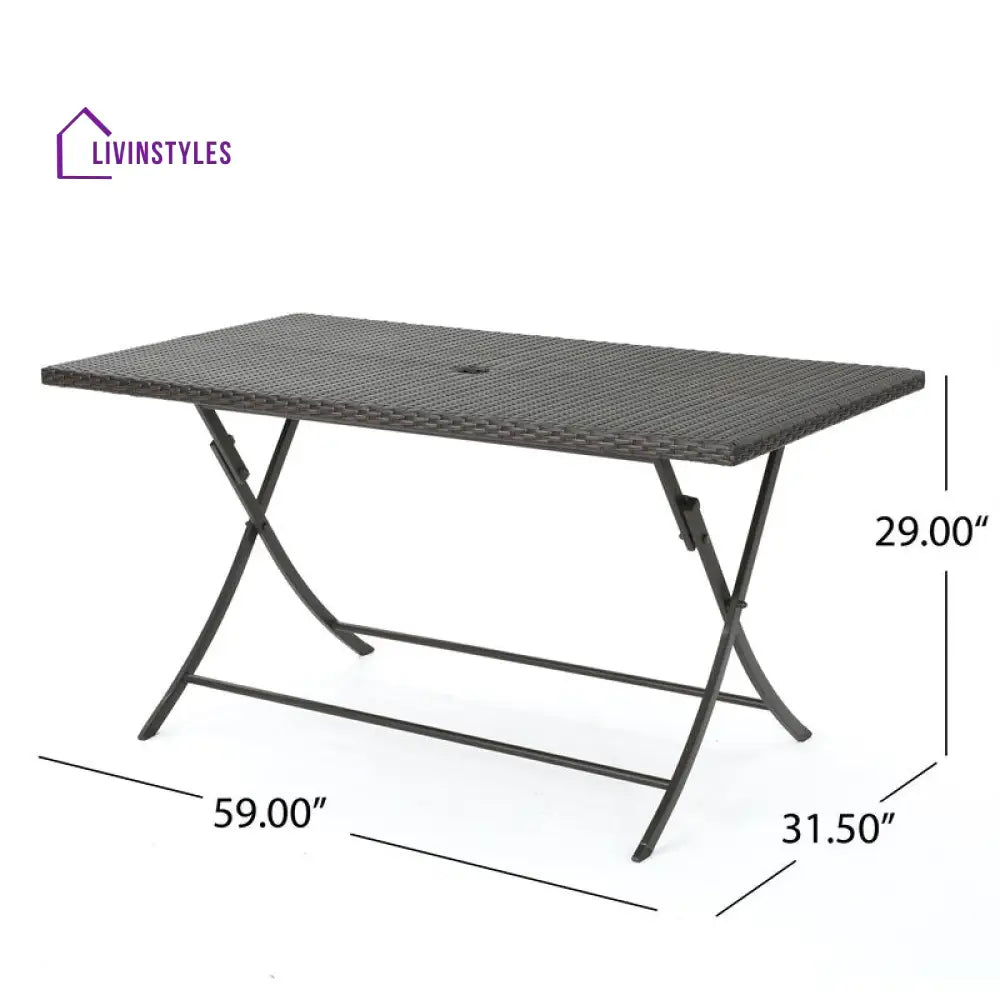 Sabbatini Outdoor Patio Dining Set 6 Chairs and 1 Table (Dark Brown) - Dining sets