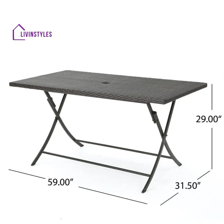 Sabbatini Outdoor Patio Dining Set 6 Chairs and 1 Table (Dark Brown) - Dining sets