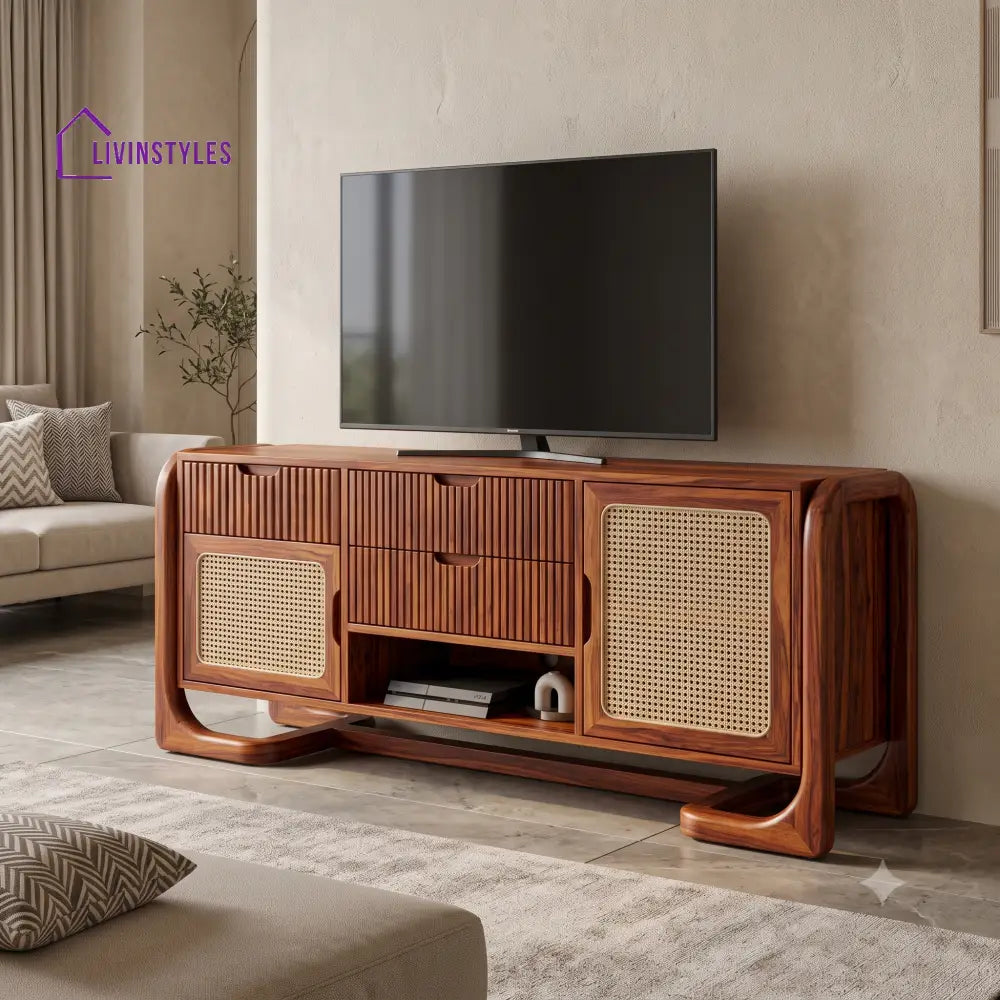 Sabine Solid Sheesham Wood Tv Unit for Living Room | Tv Cabinet | Tv Console Unit