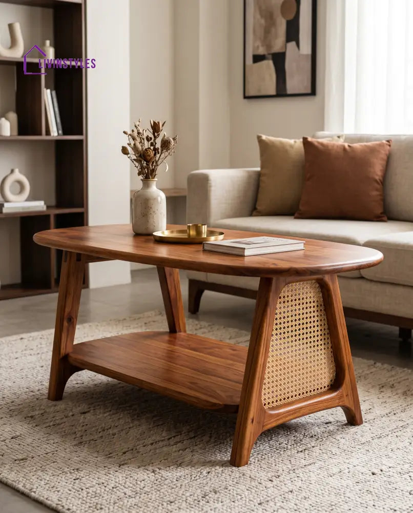 Sabine Wooden Coffee Table for Living Room | Tea Table | Teapoy | Center table