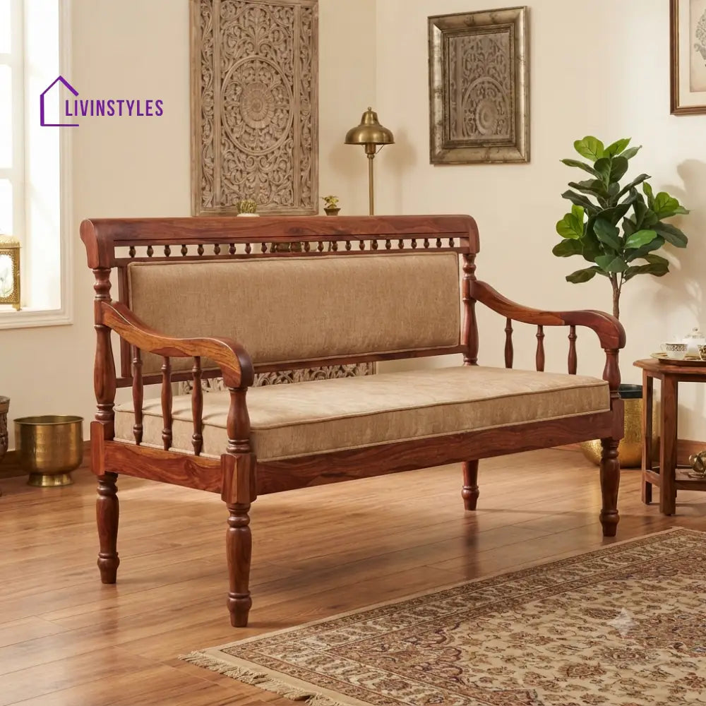 Sable Wooden Bench for Living Room | Bedroom | Extra Seating