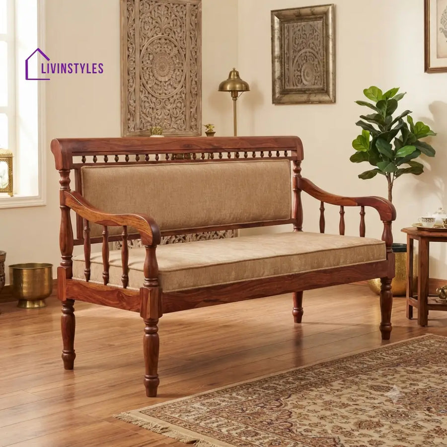 Sable Wooden Bench for Living Room | Bedroom | Extra Seating
