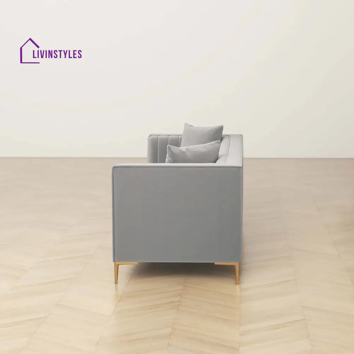 Sachin Light Grey Three Seater Sofa For Living Room