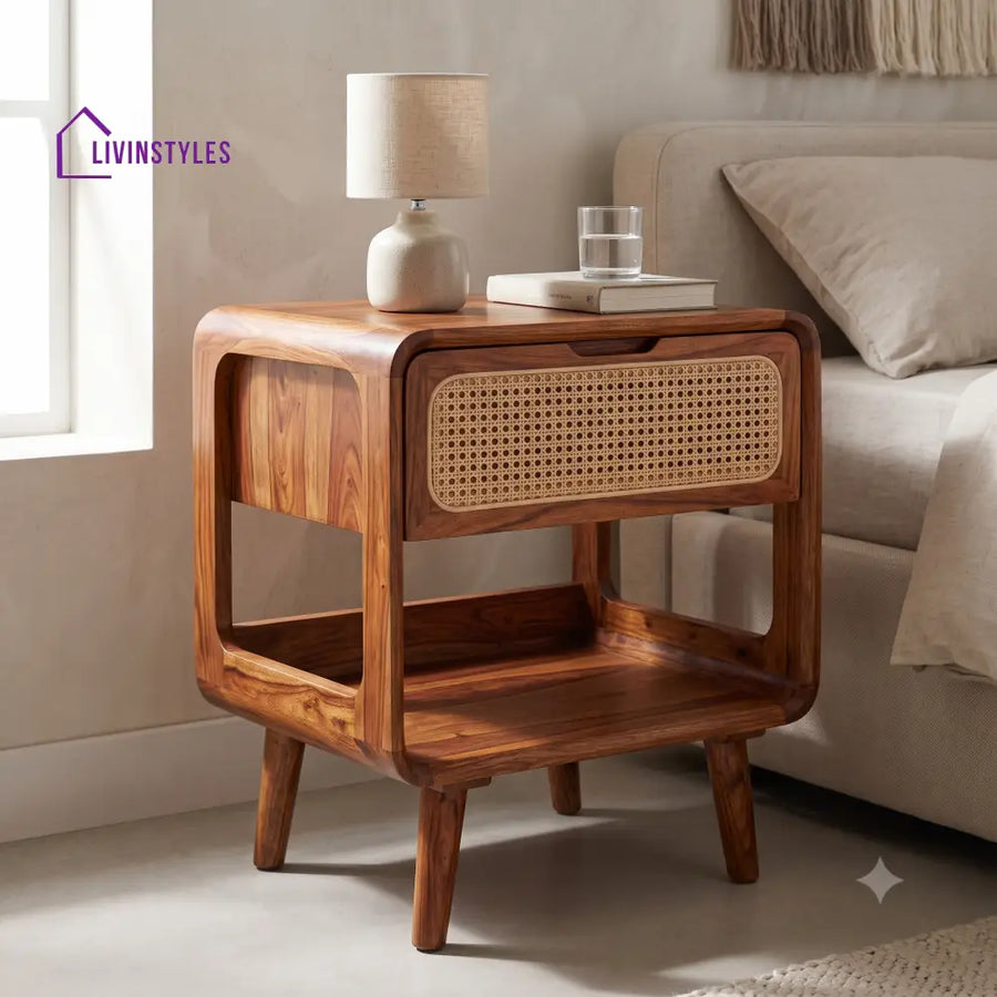 Sade Premium Wooden Bedside Table | Side Table for Bedroom