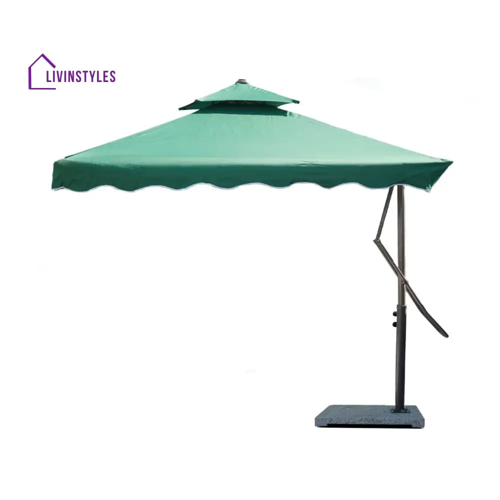 Sadik Marble Base Metal Frame Outdoor Umbrella - Green