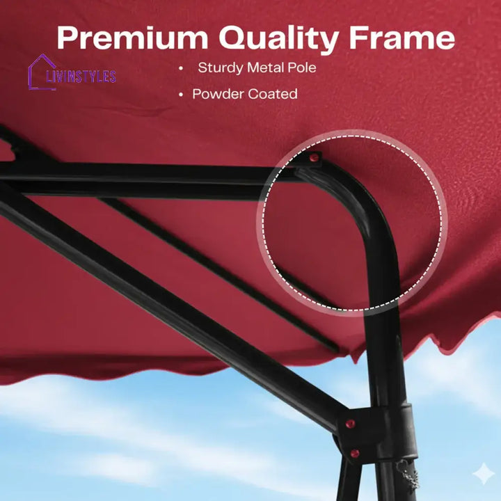 Sadik Marble Base Metal Frame Outdoor Umbrella - Maroon
