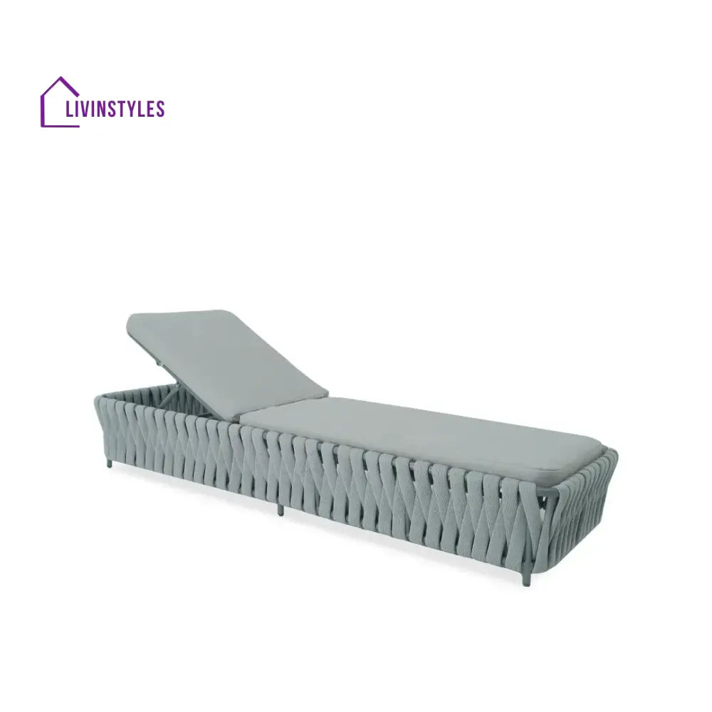 Sadwrn Outdoor Swimming Poolside Lounger Braided & Rope (Grey) – LivIn ...