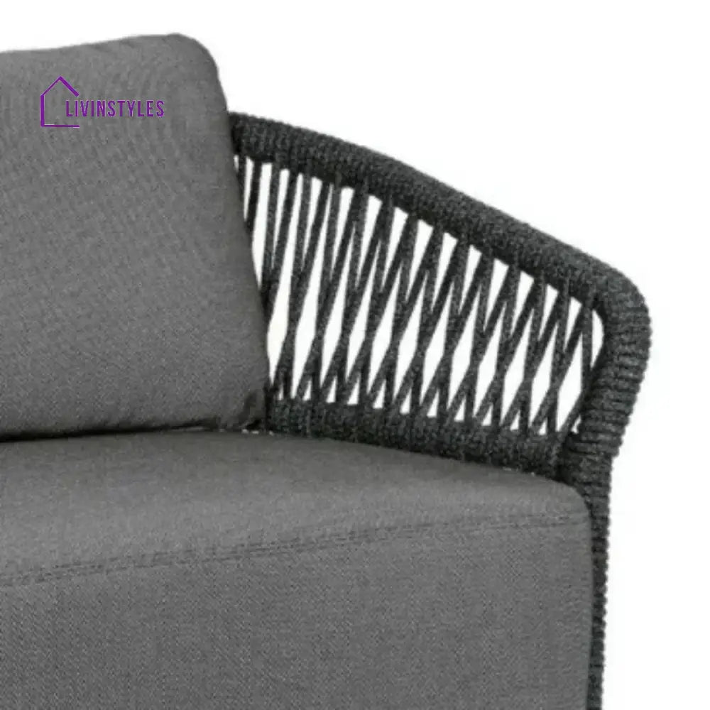 Saeko 4-Piece Outdoor Braid & Rope Sofa Set (Grey) - Sofa Set