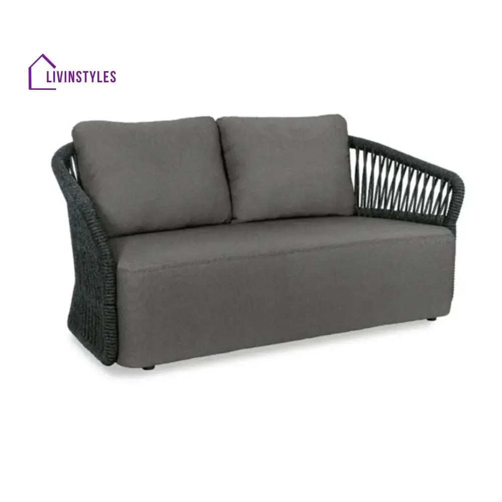 Saeko 4-Piece Outdoor Braid & Rope Sofa Set (Grey) - Sofa Set