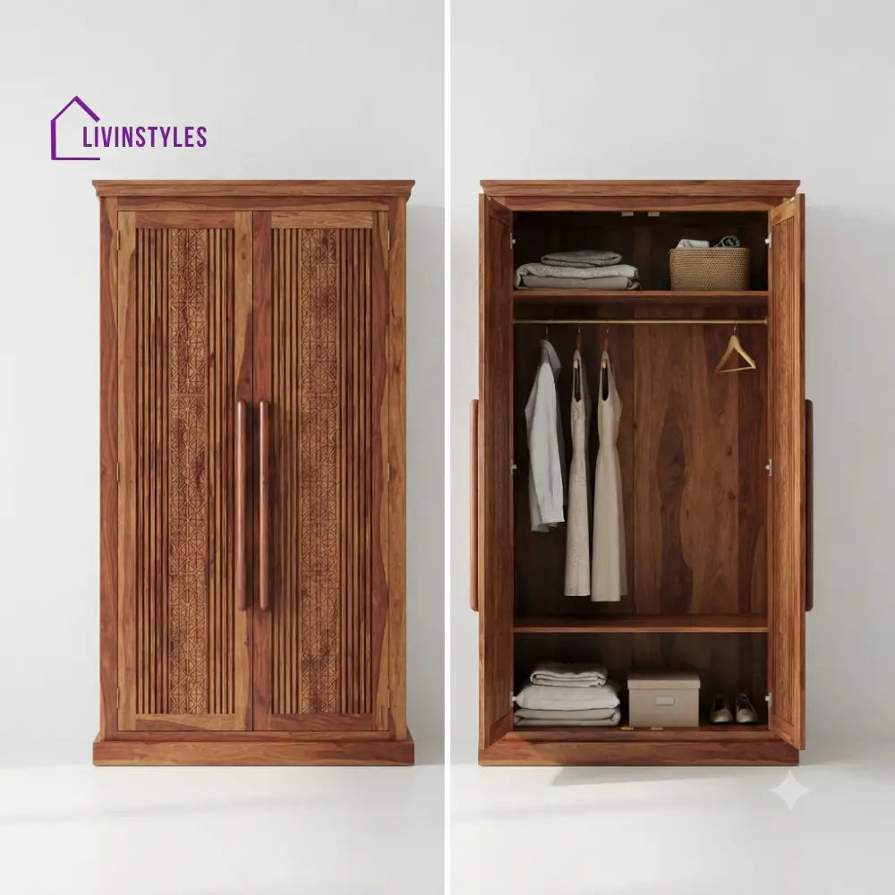 Saesha Wooden Wardrobe for Clothes | Cupboard for Clothes