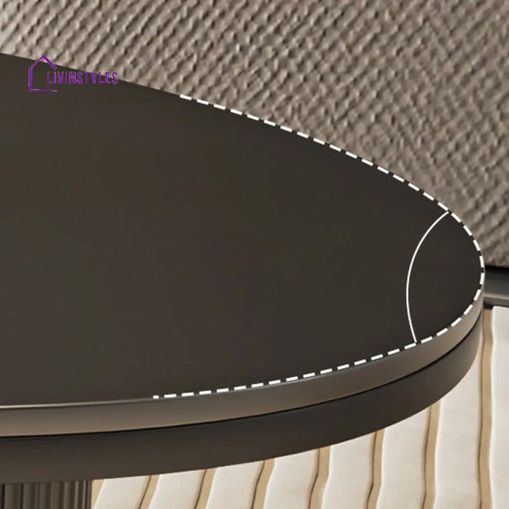 Sage MDF and Composite Marble Top Coffee Table for Living Room | Oval Shaped