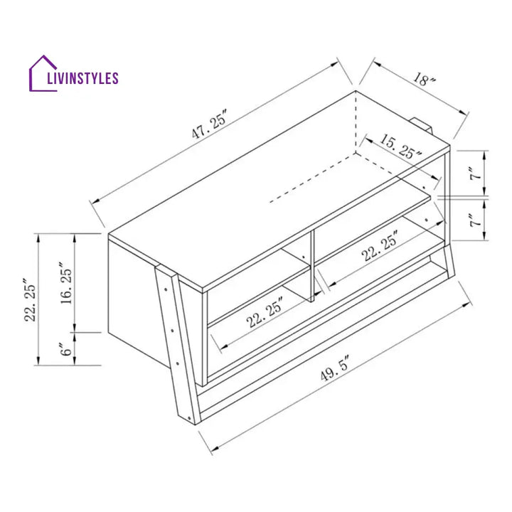 Sage White Finish Tv Unit Stand for Living Room