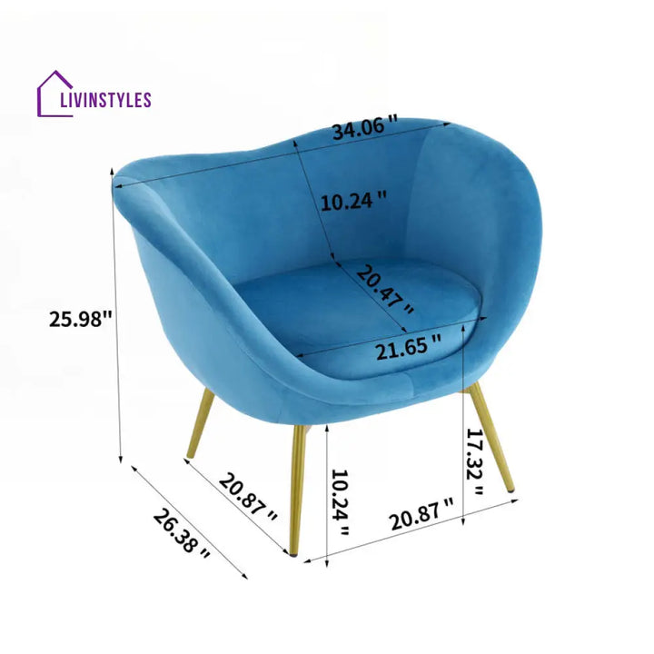 Sahana Metal and Fabric Arm Chair | Living Room Chair | Lounge Chair