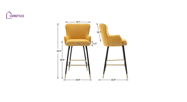 Sahil Yellow Color Nolen Bar Stool