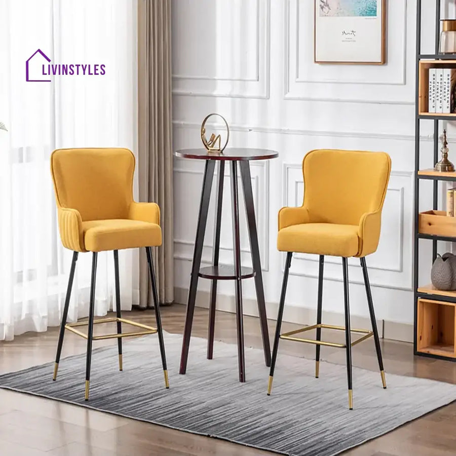 Sahil Yellow Color Nolen Bar Stool Set Of-1