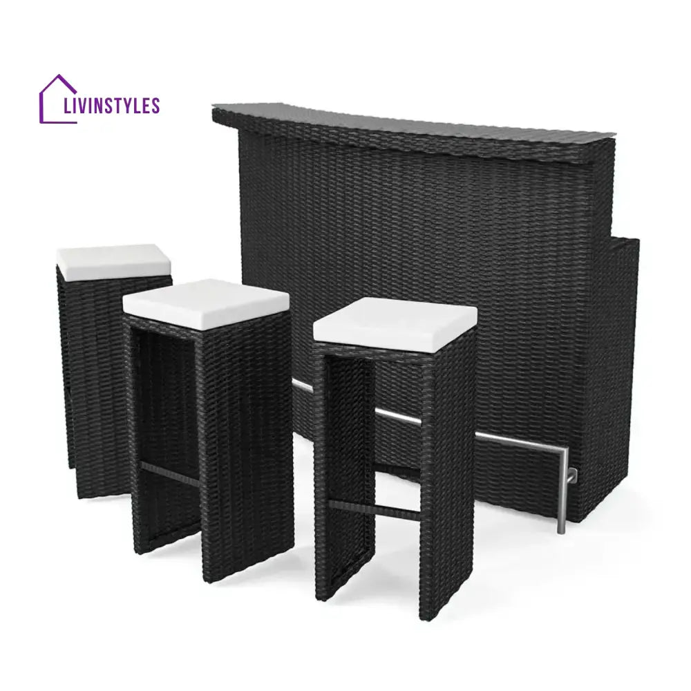 Saira 3-Seater Outdoor Rattan Wicker Bar Set - Bar Set